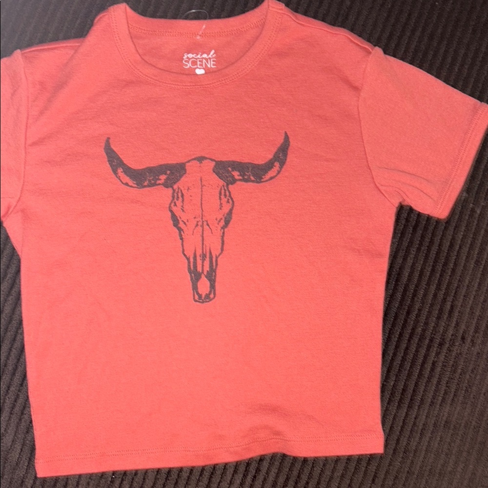 Orange Bull Skull T-Shirt